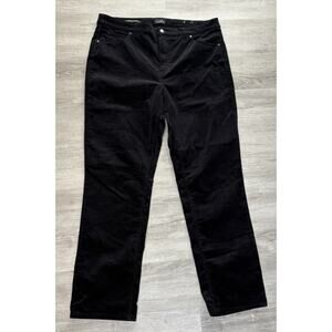 TALBOTS Corduroy Straight Leg Pant Black Minimalist Preppy Old Money Size 14‎